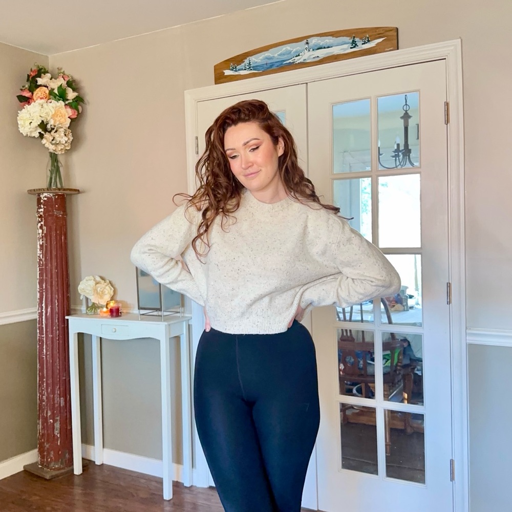 Cozy Cream Knit Sweater - Soft Speckled Texture